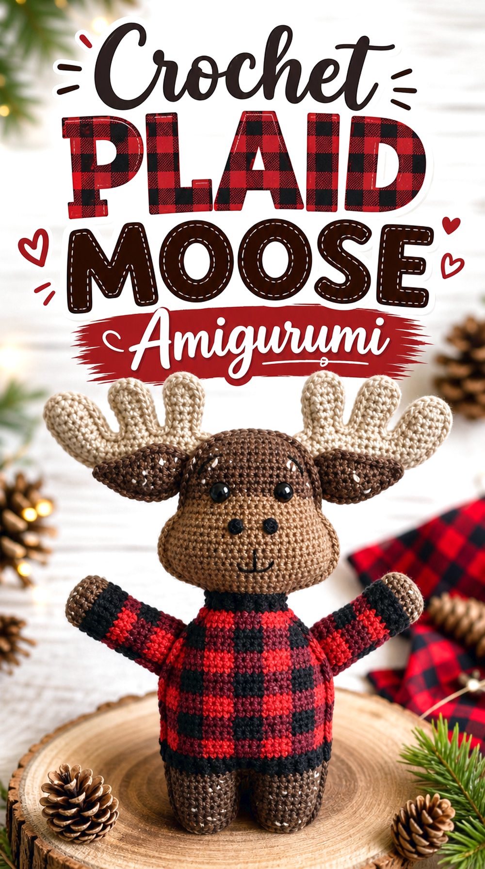 Crochet Plaid Moose Amigurumi