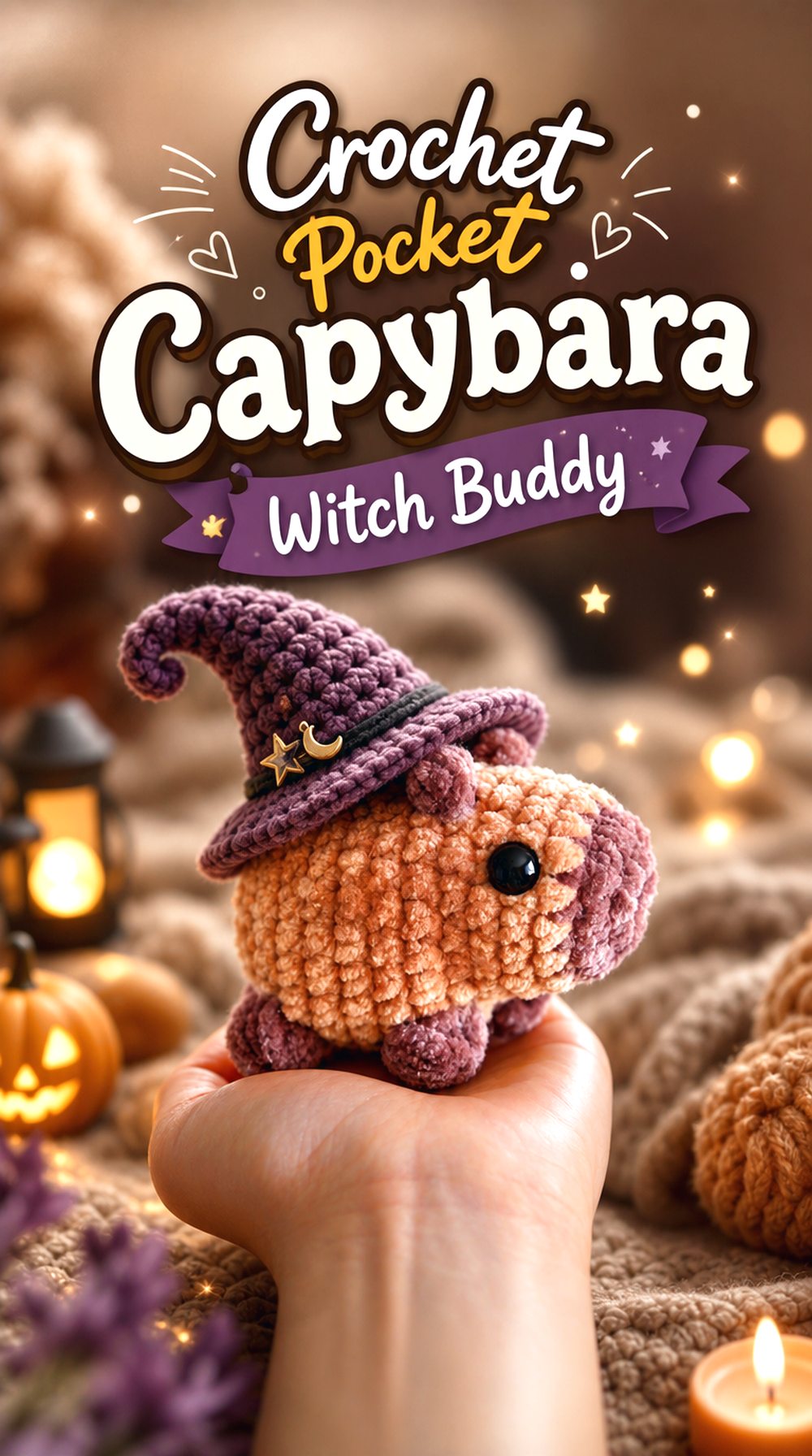 Crochet Pocket Capybara Witch Buddy