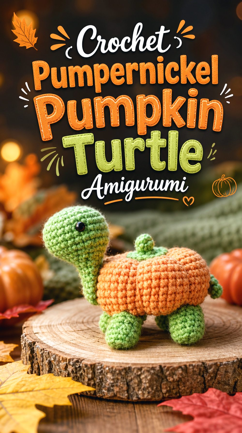 Crochet Pumpernickel Pumpkin Turtle Amigurumi