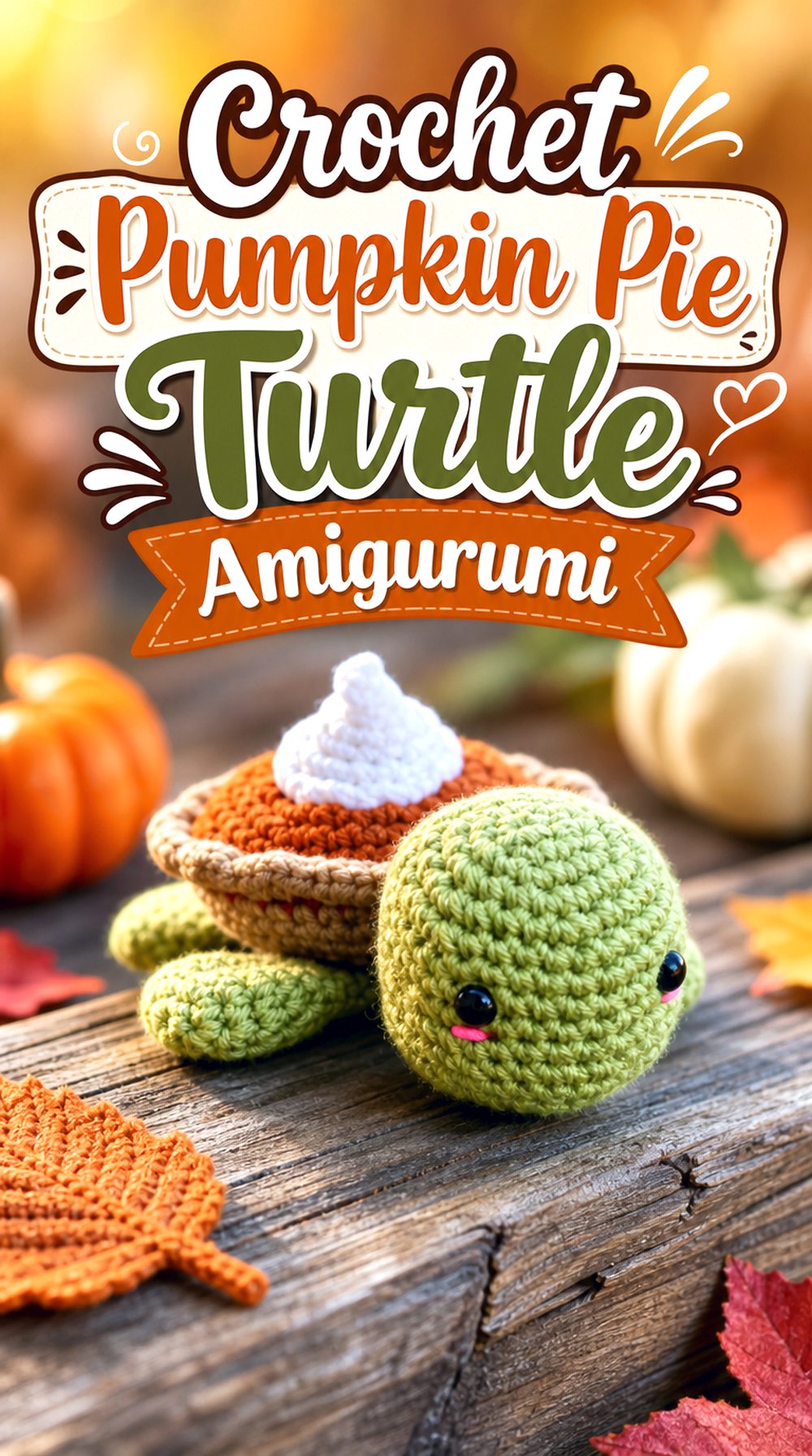 Crochet Pumpkin Pie Turtle Amigurumi