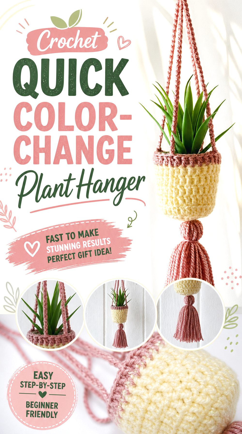 Crochet Quick Color Change Plant Hanger