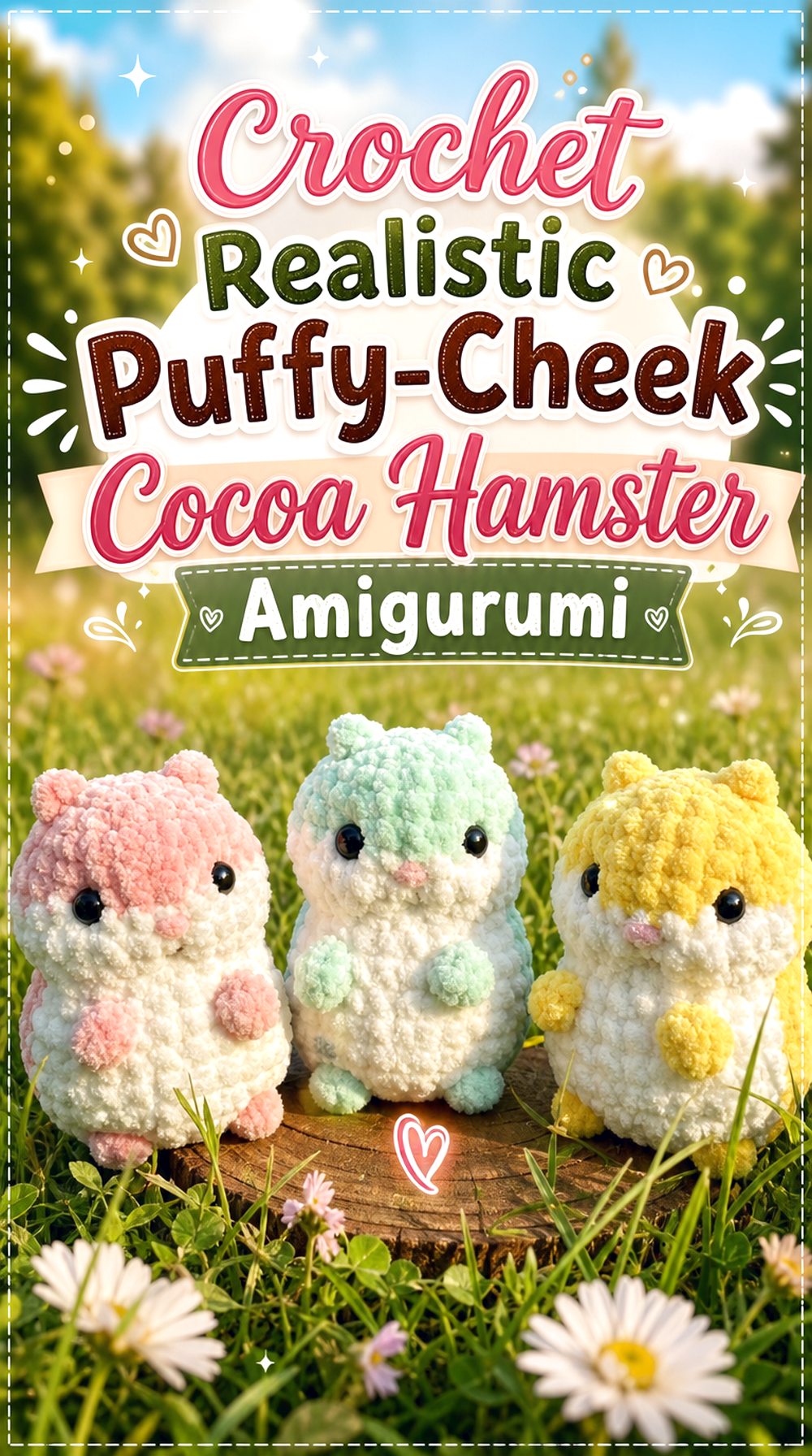Crochet Realistic Puffy Cheek Cocoa Hamster Amigurumi