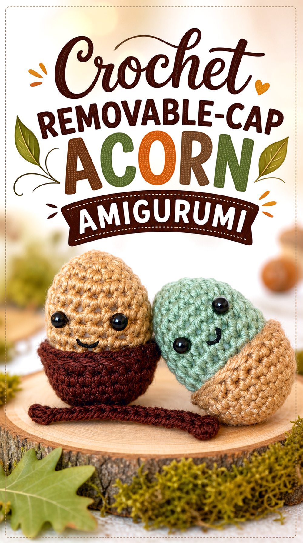 Crochet Removable Cap Acorn Amigurumi
