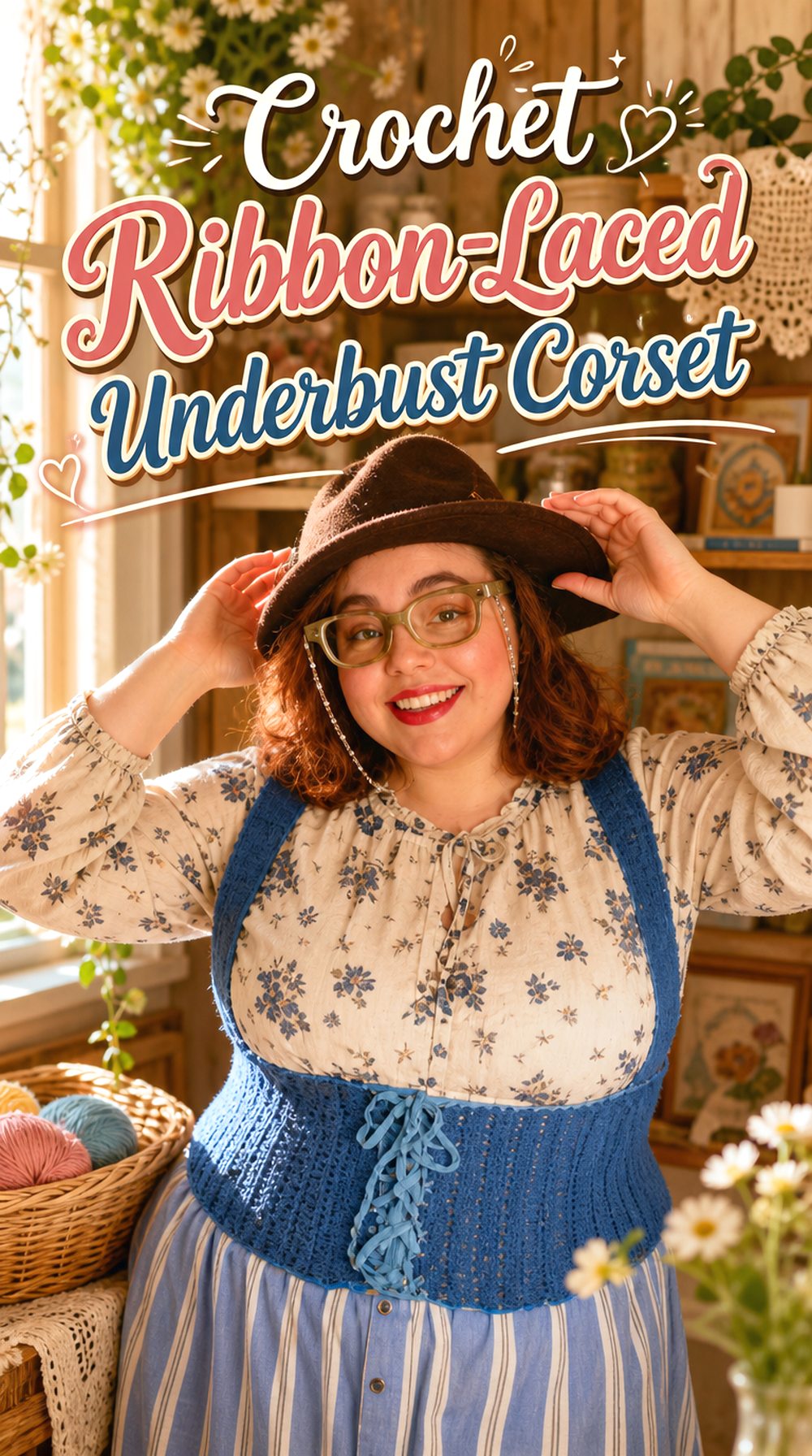 Crochet Ribbon Laced Underbust Corset
