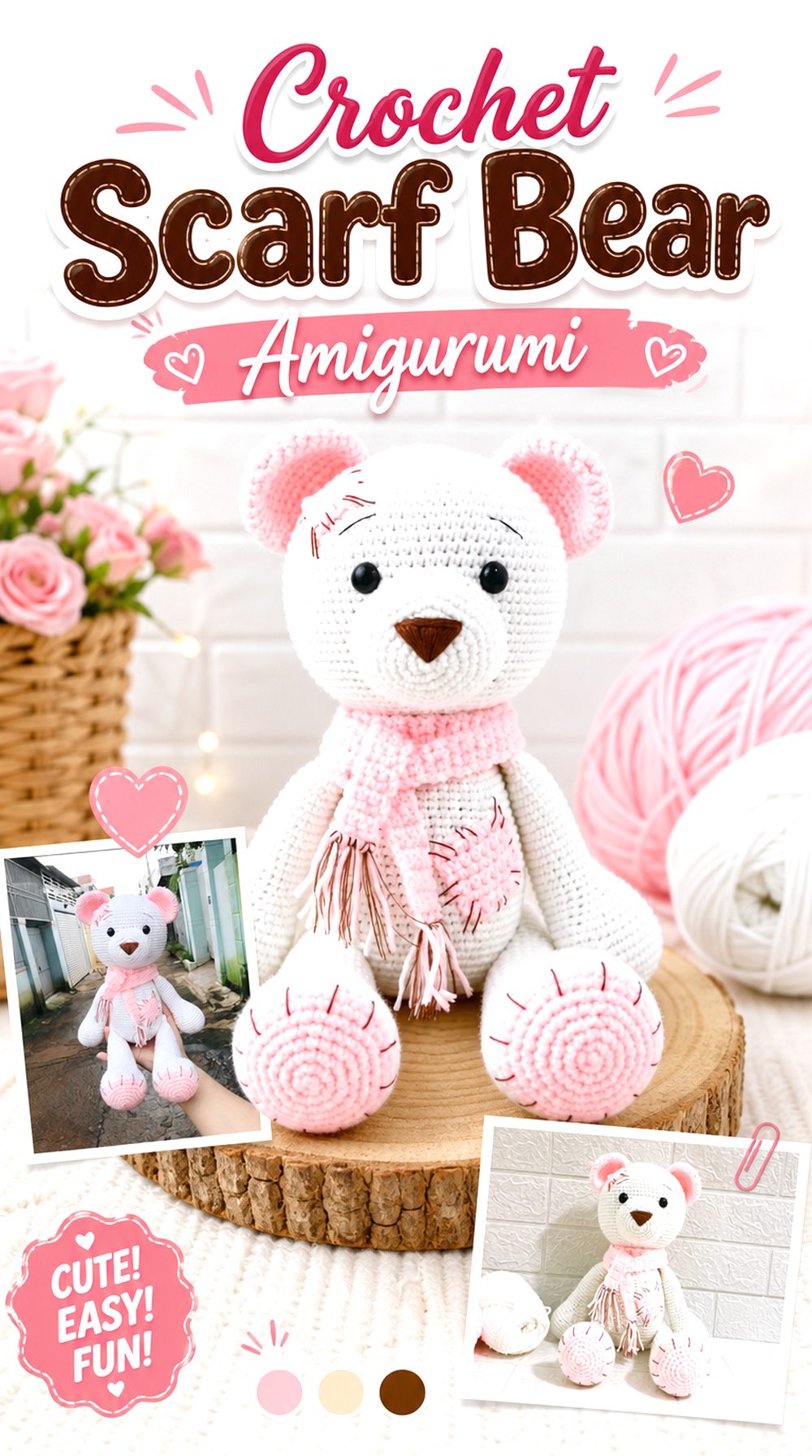 Crochet Scarf Bear Amigurumi