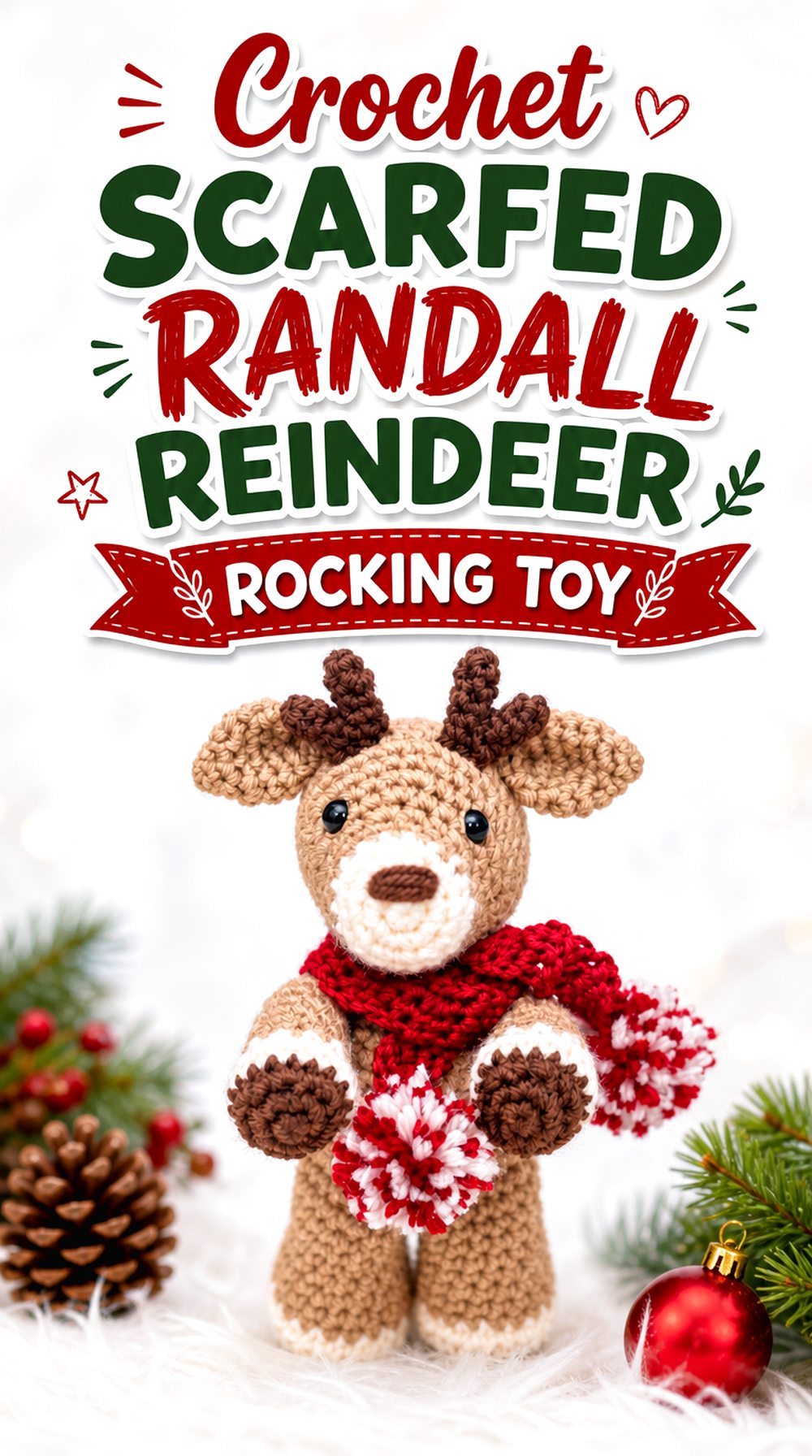 Crochet Scarfed Randall Reindeer Rocking Toy
