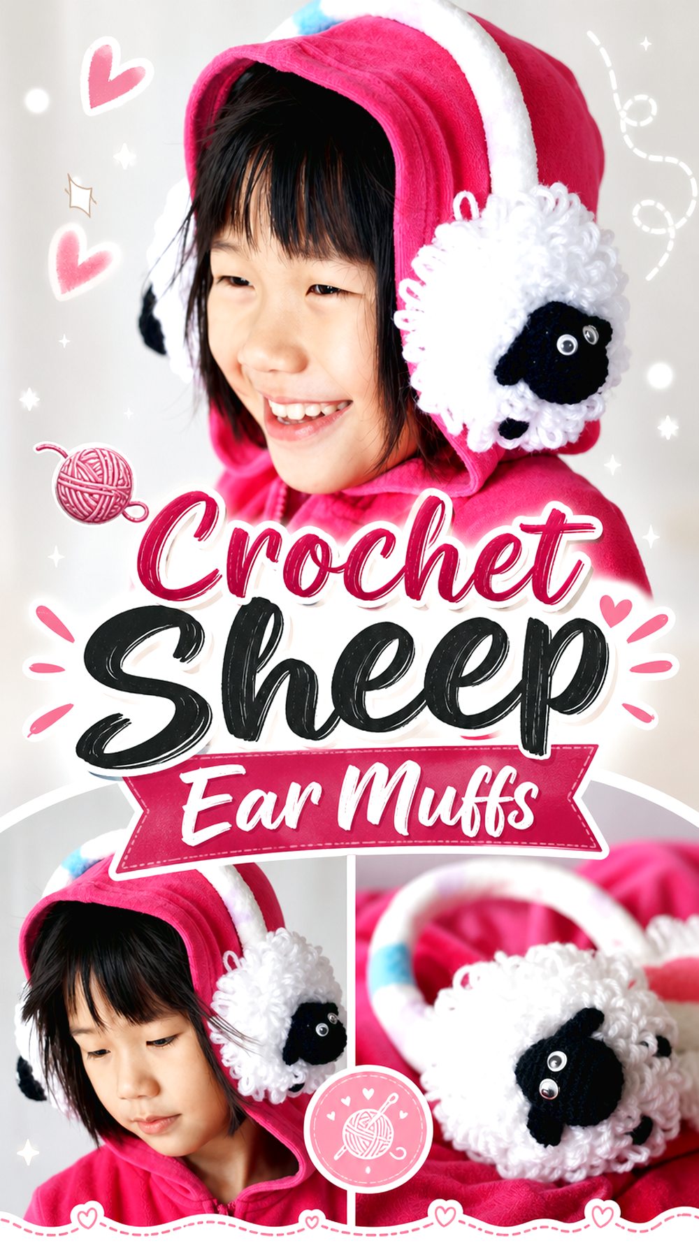 Crochet Sheep Ear Muffs