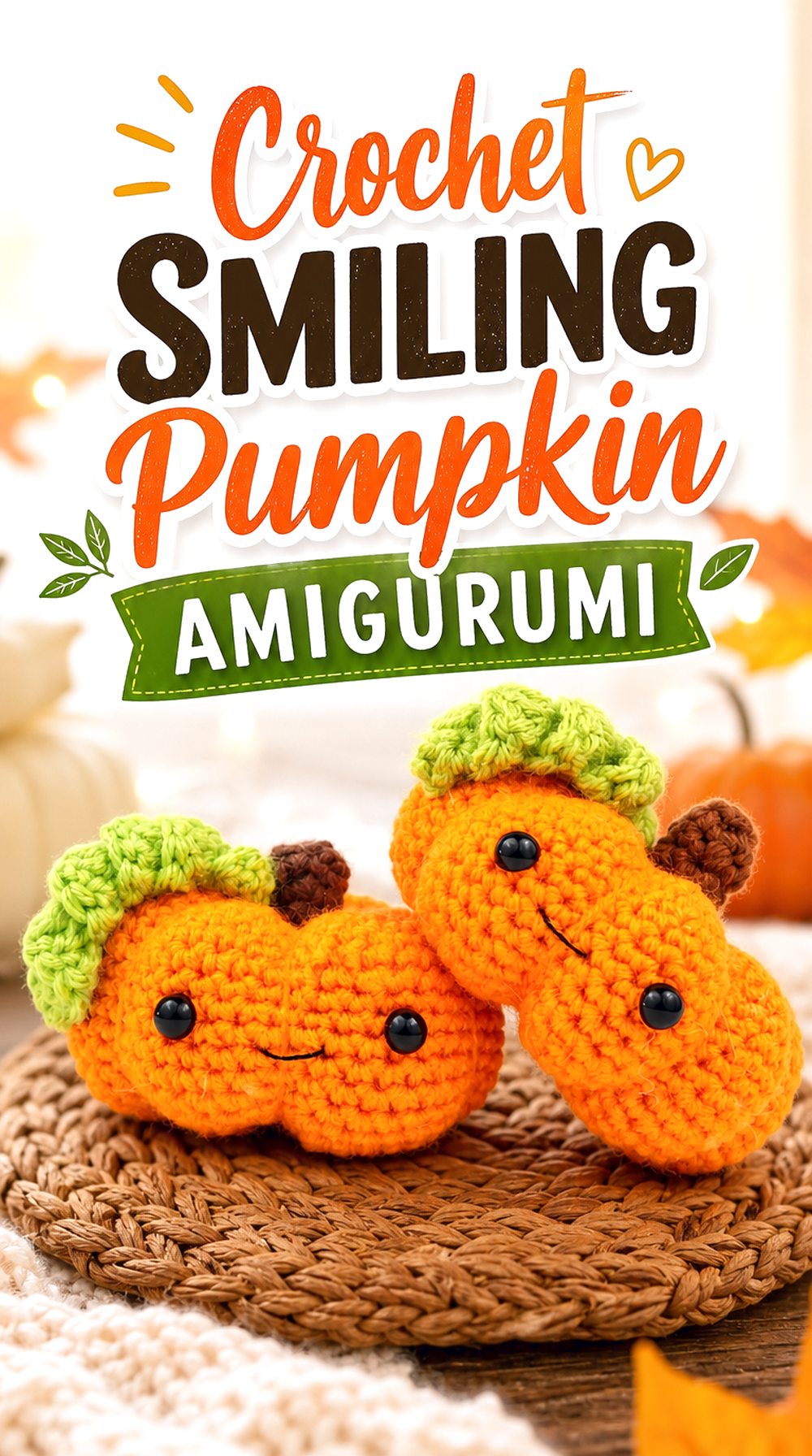Crochet Smiling Pumpkin Amigurumi