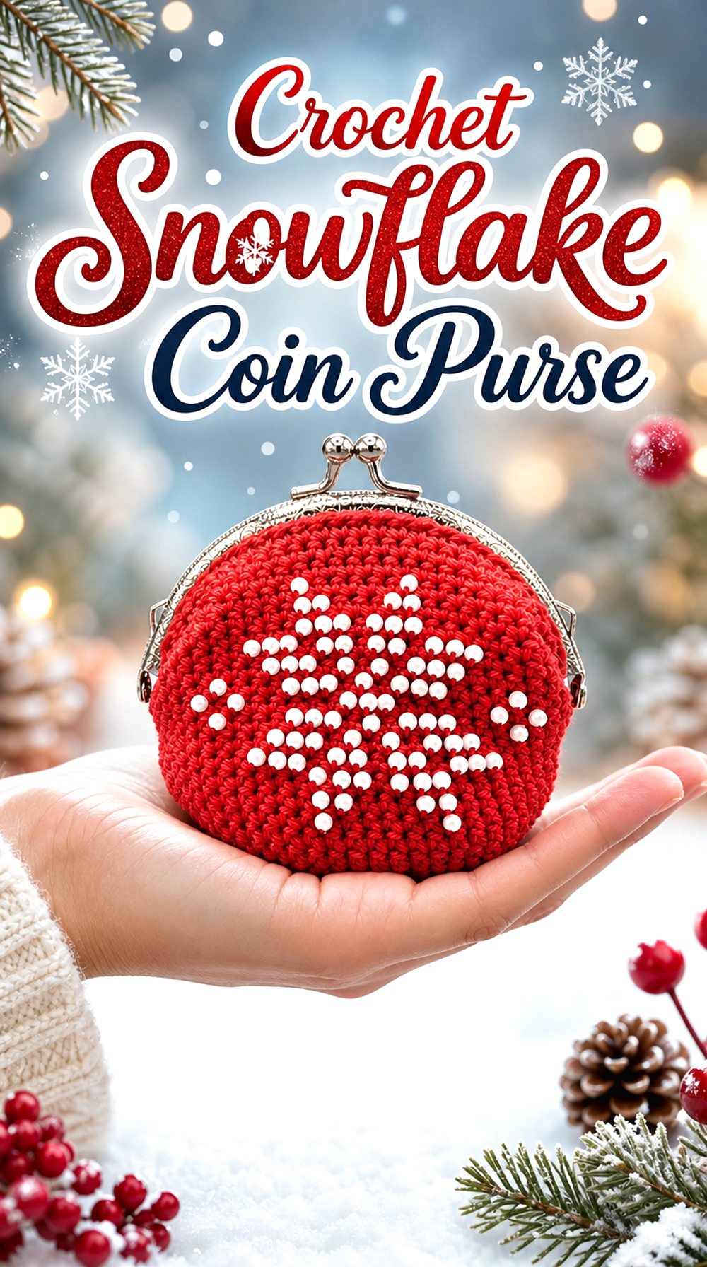 Crochet Snowflake Coin Purse