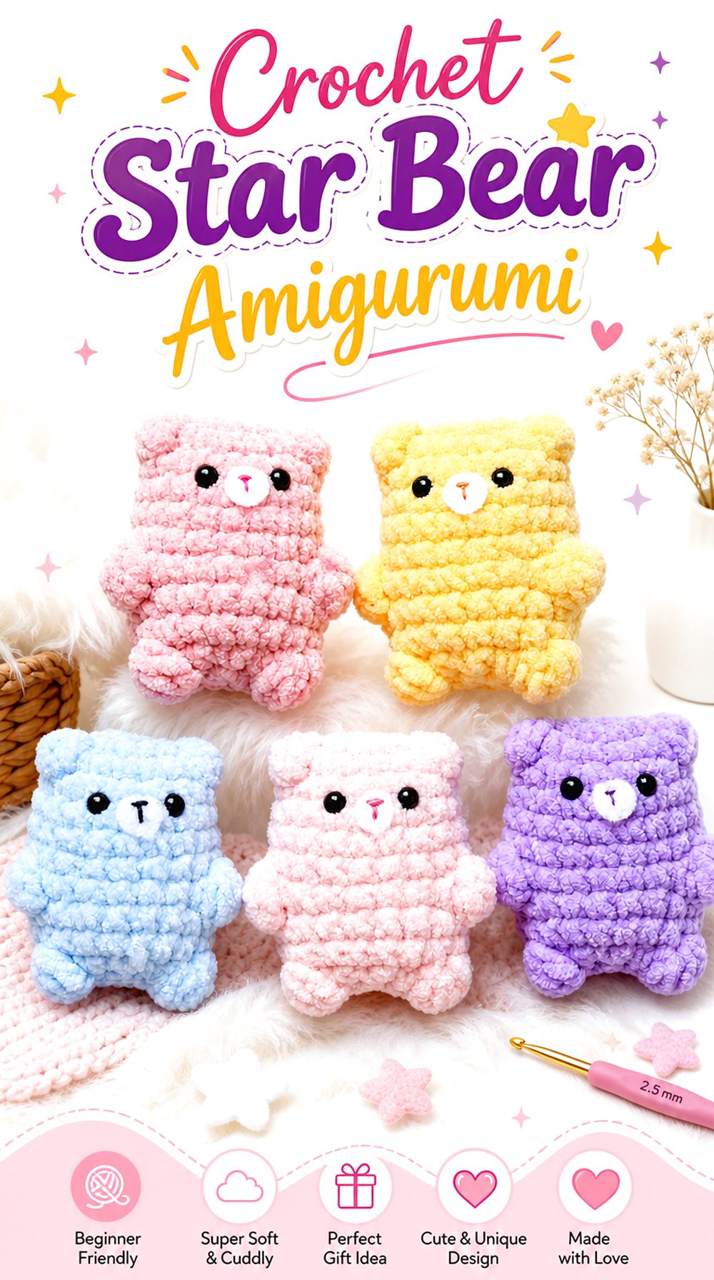 Crochet Star Bear Amigurumi
