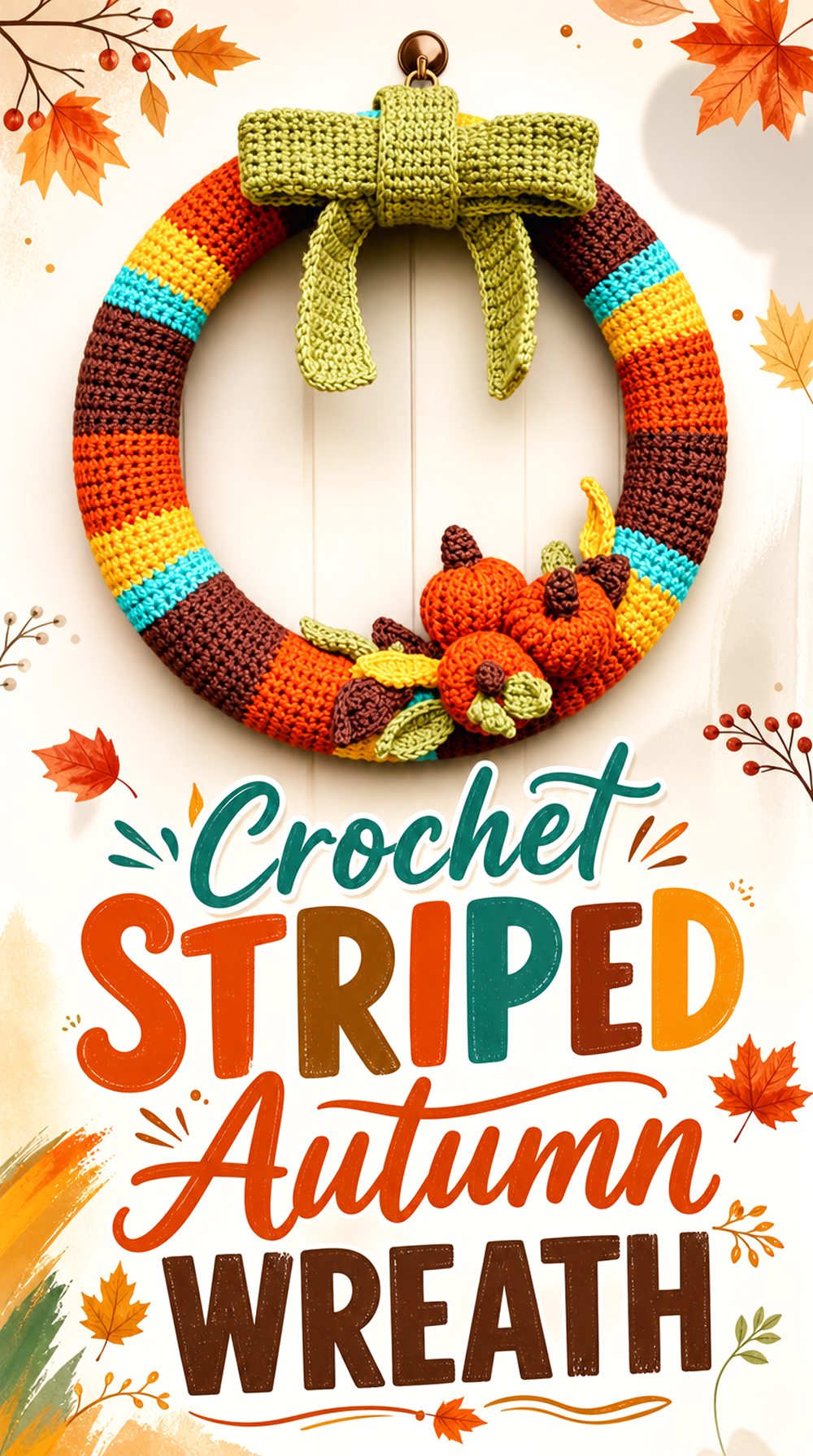 Crochet Striped Autumn Wreath