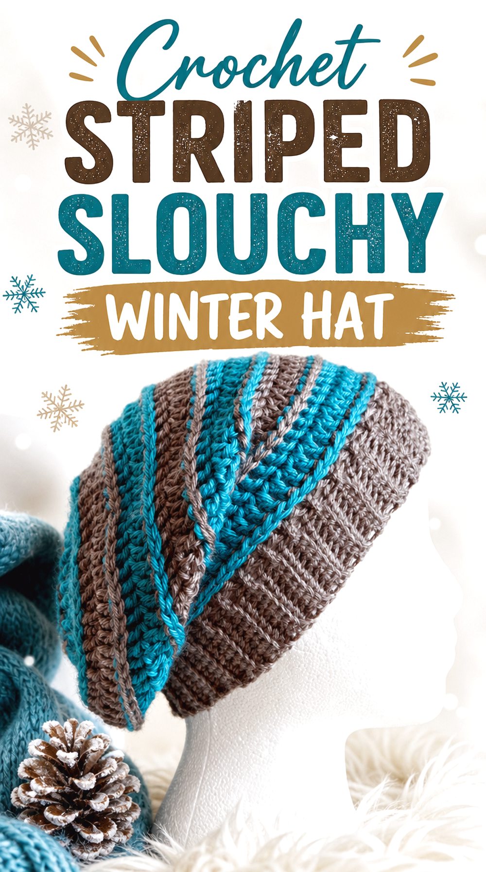 Crochet Striped Slouchy Winter Hat