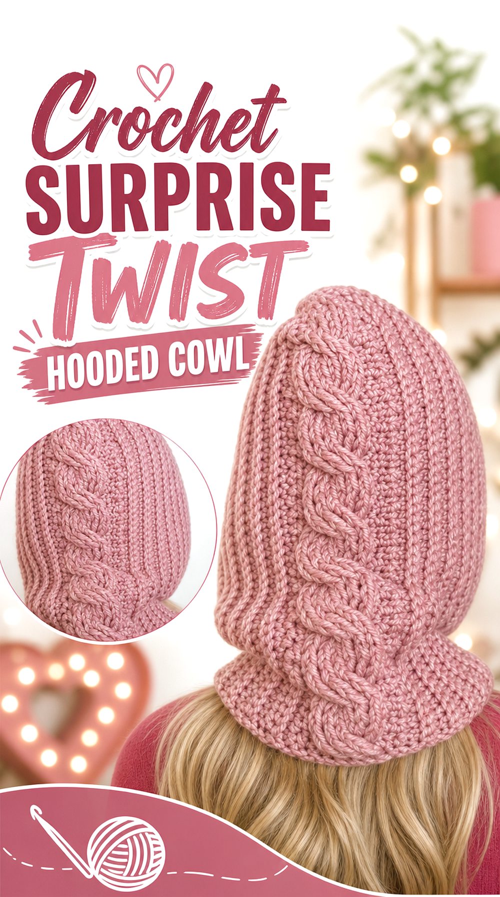 Crochet Surprise Twist Hooded Cowl