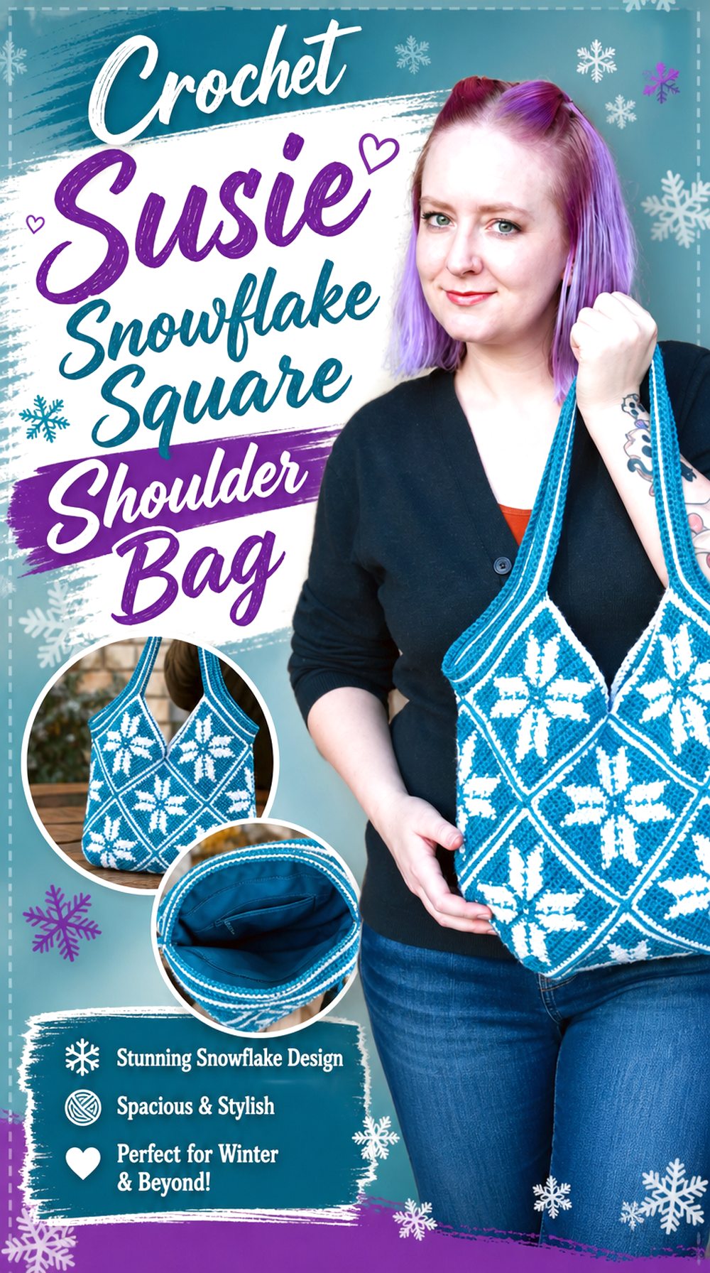 Crochet Susie Snowflake Square Shoulder Bag