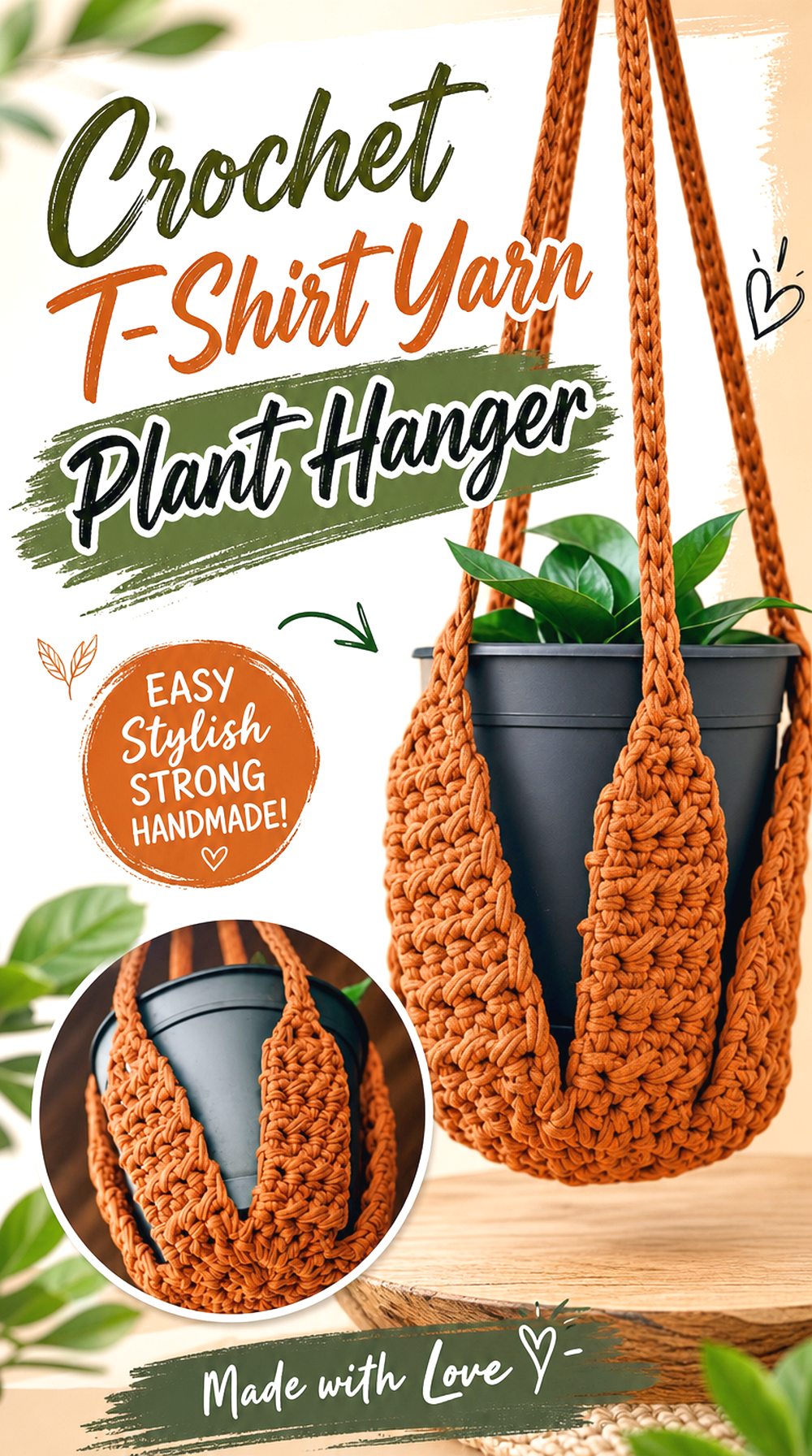 Crochet T Shirt Yarn Plant Hanger