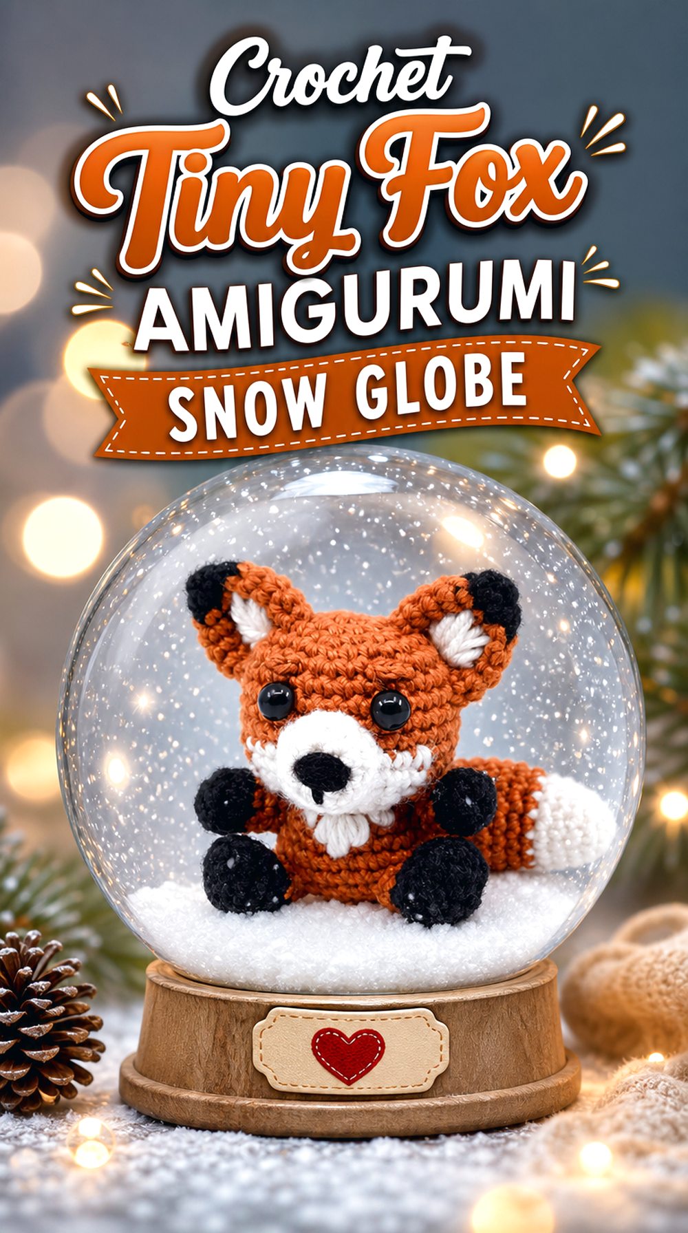 Crochet Tiny Fox Amigurumi Snow Globe