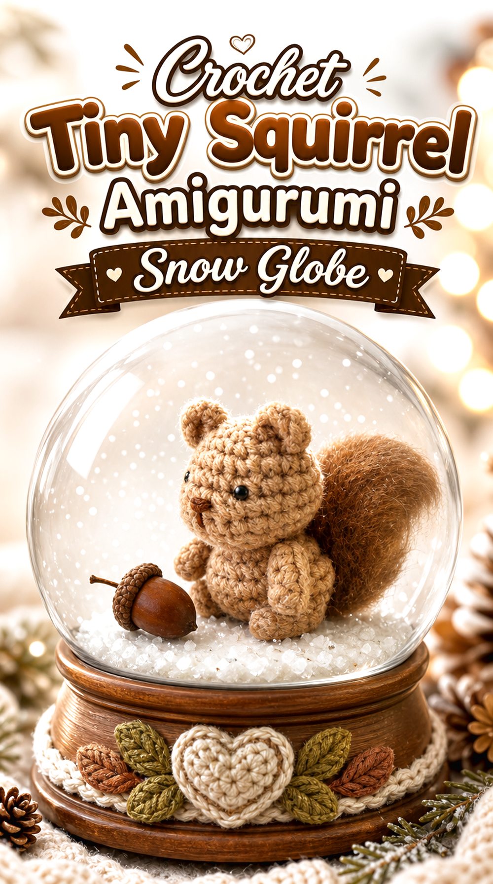 Crochet Tiny Squirrel Amigurumi Snow Globe