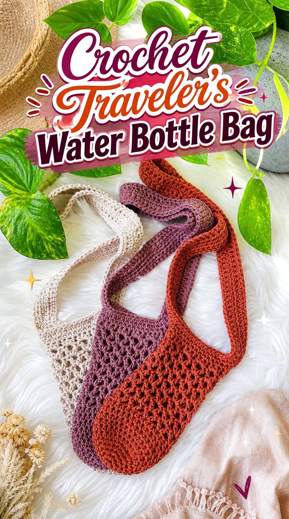 Crochet Traveler’s Water Bottle Bag