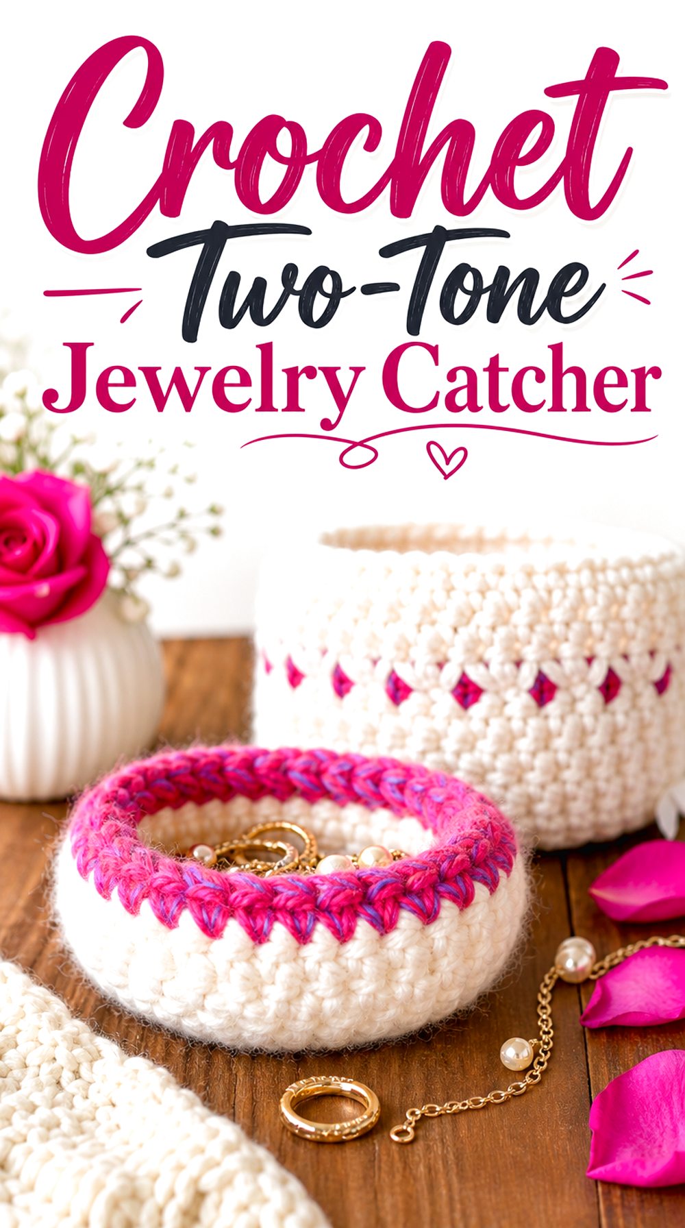 Crochet Two Tone Jewelry Catcher