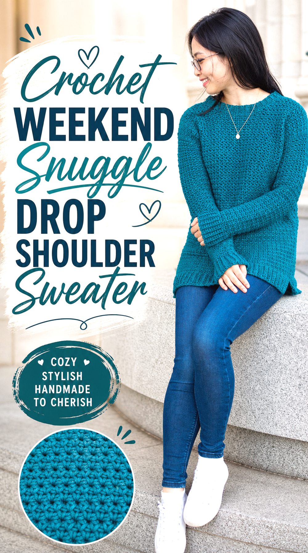 Crochet Weekend Snuggle Drop Shoulder Sweater