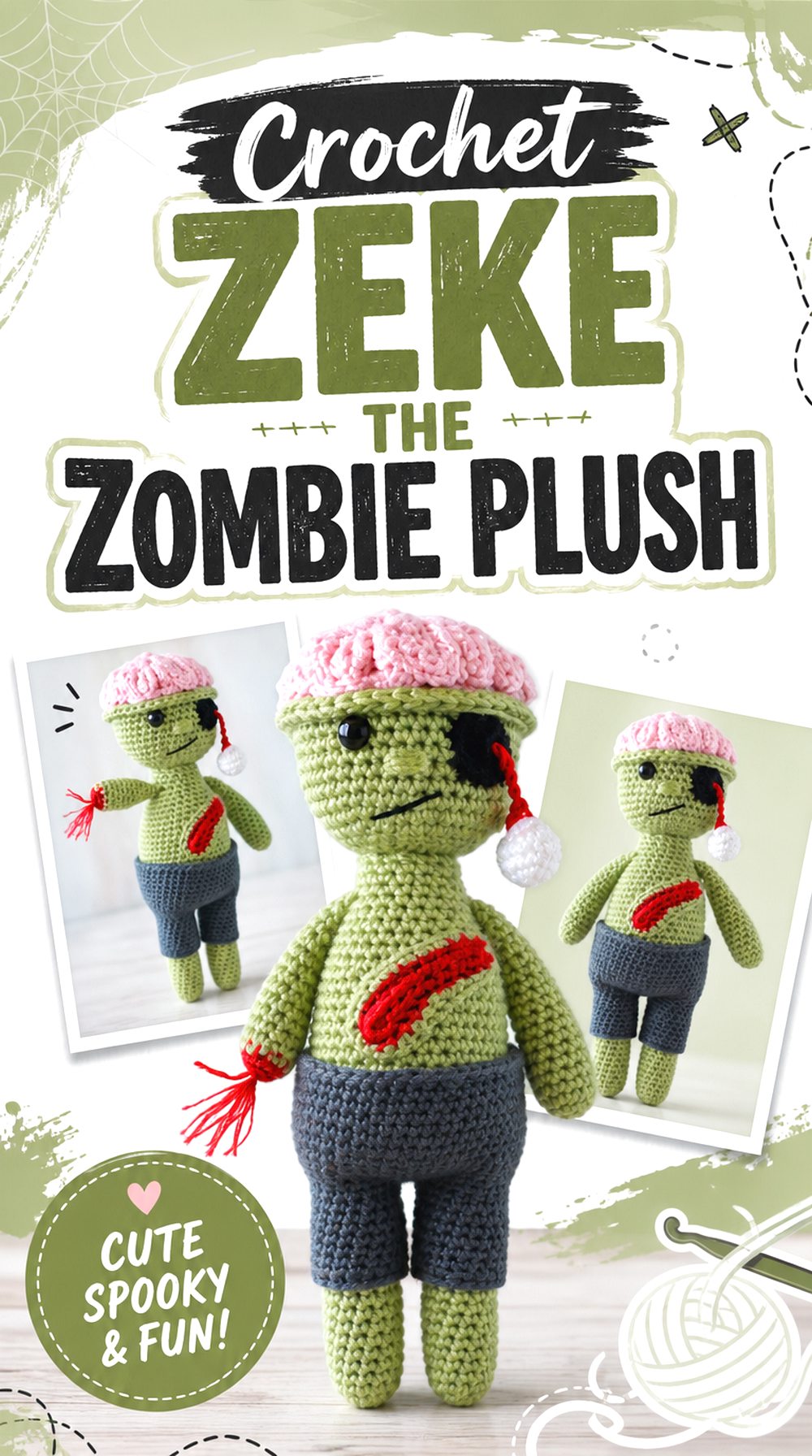 Crochet Zeke the Zombie Plush