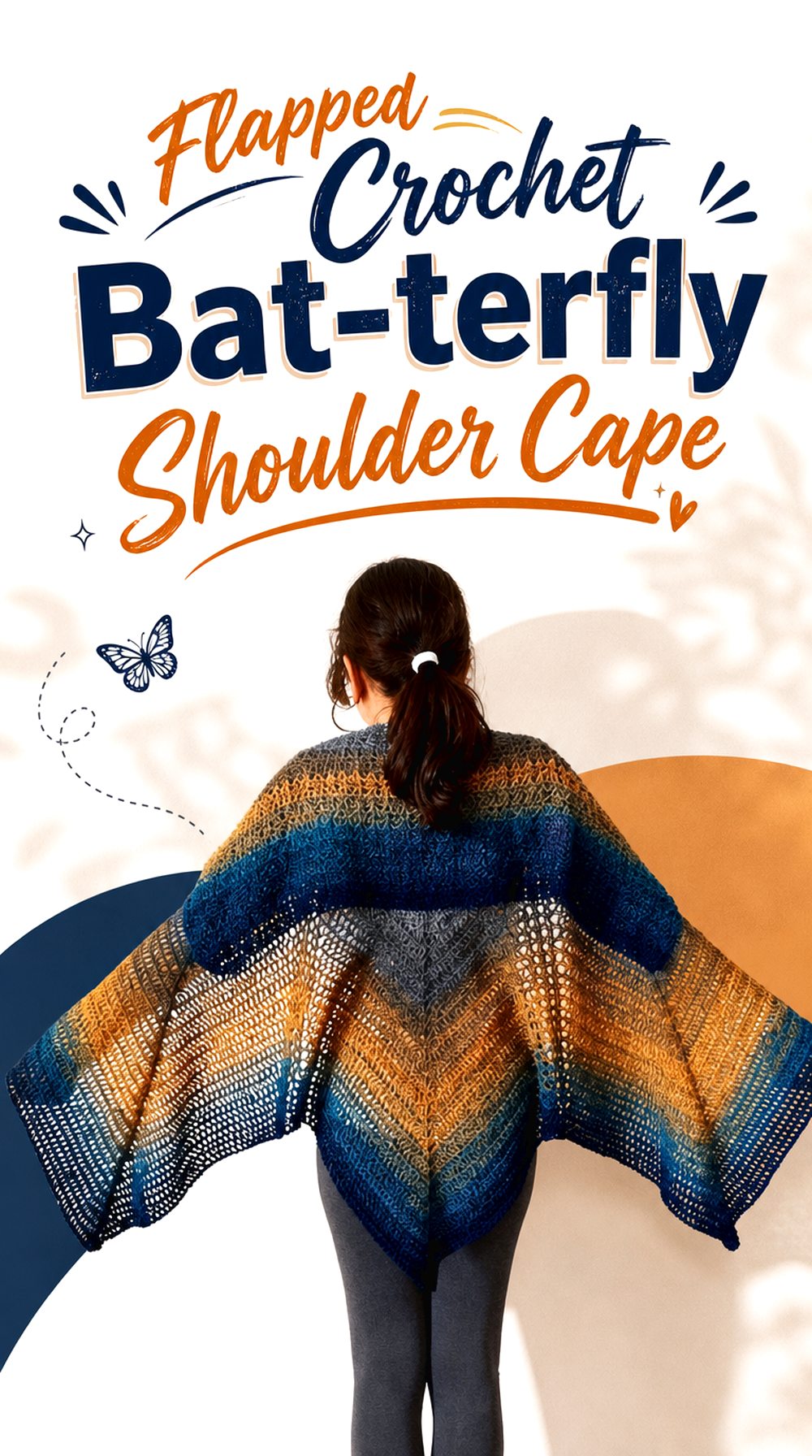 Flapped Crochet Bat terfly Shoulder Cape