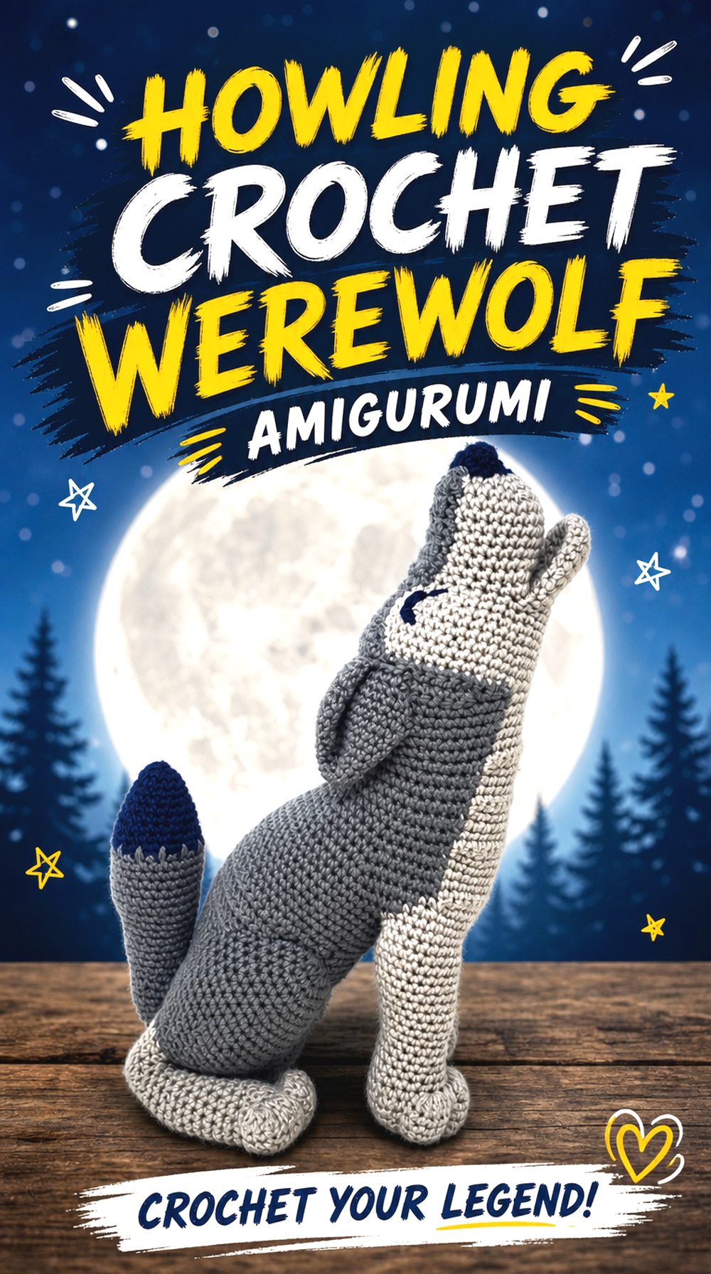 Howling Crochet Werewolf Amigurumi