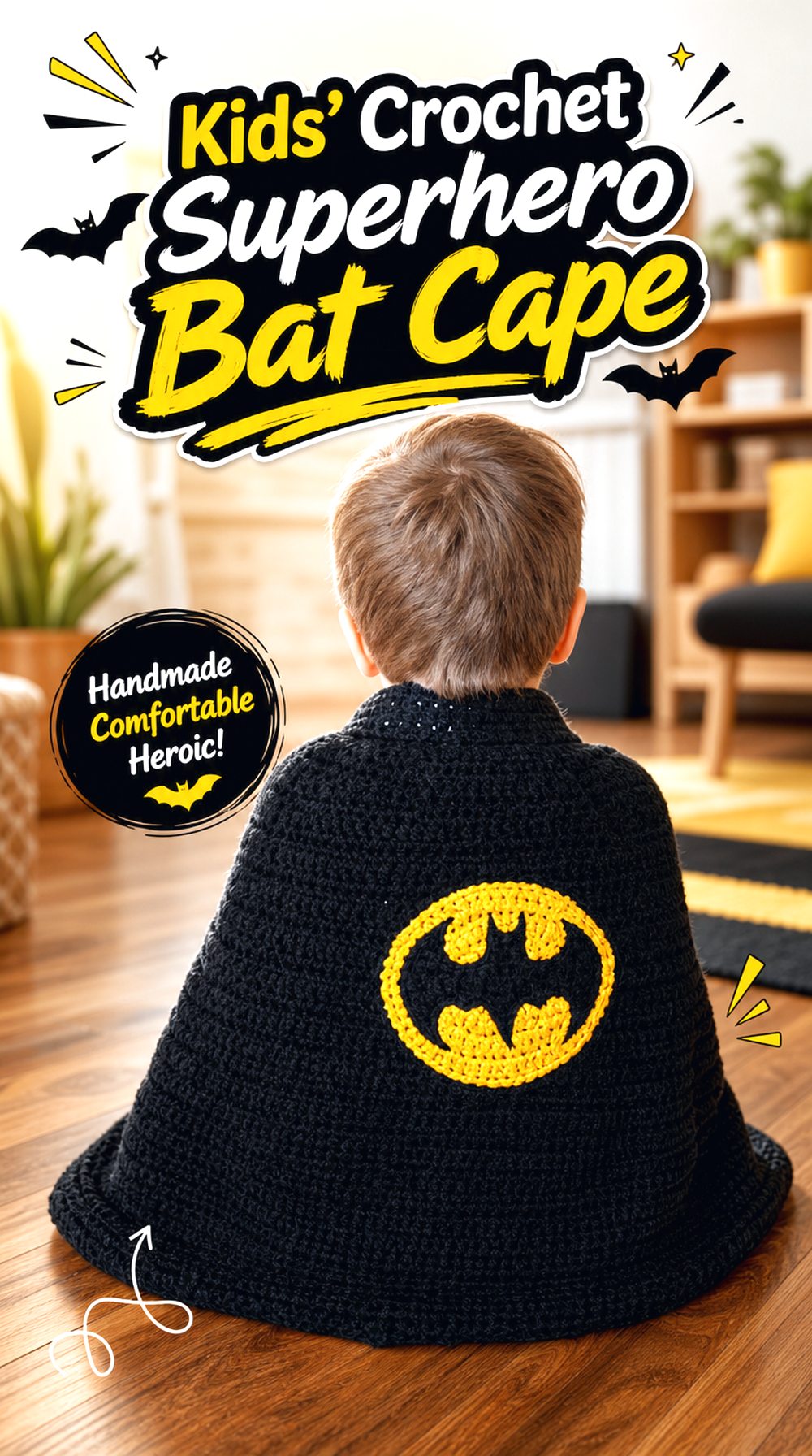 Kids’ Crochet Superhero Bat Cape