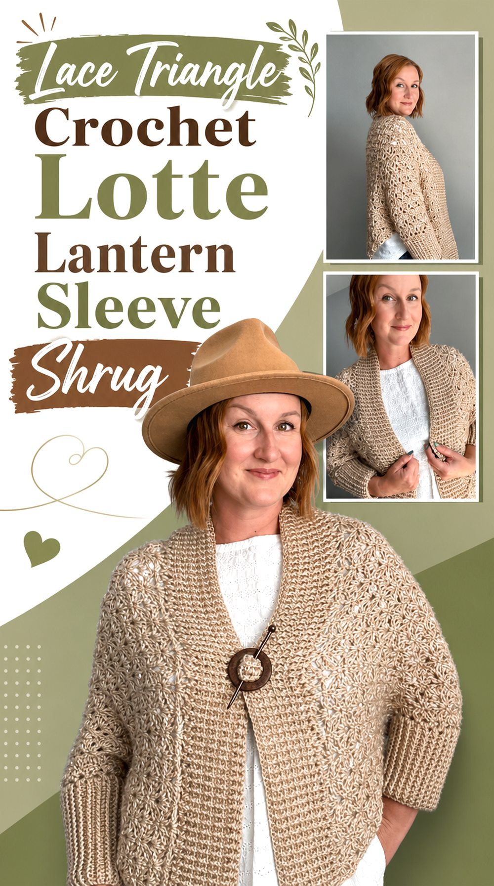 Lace Triangle Crochet Lotte Lantern Sleeve Shrug