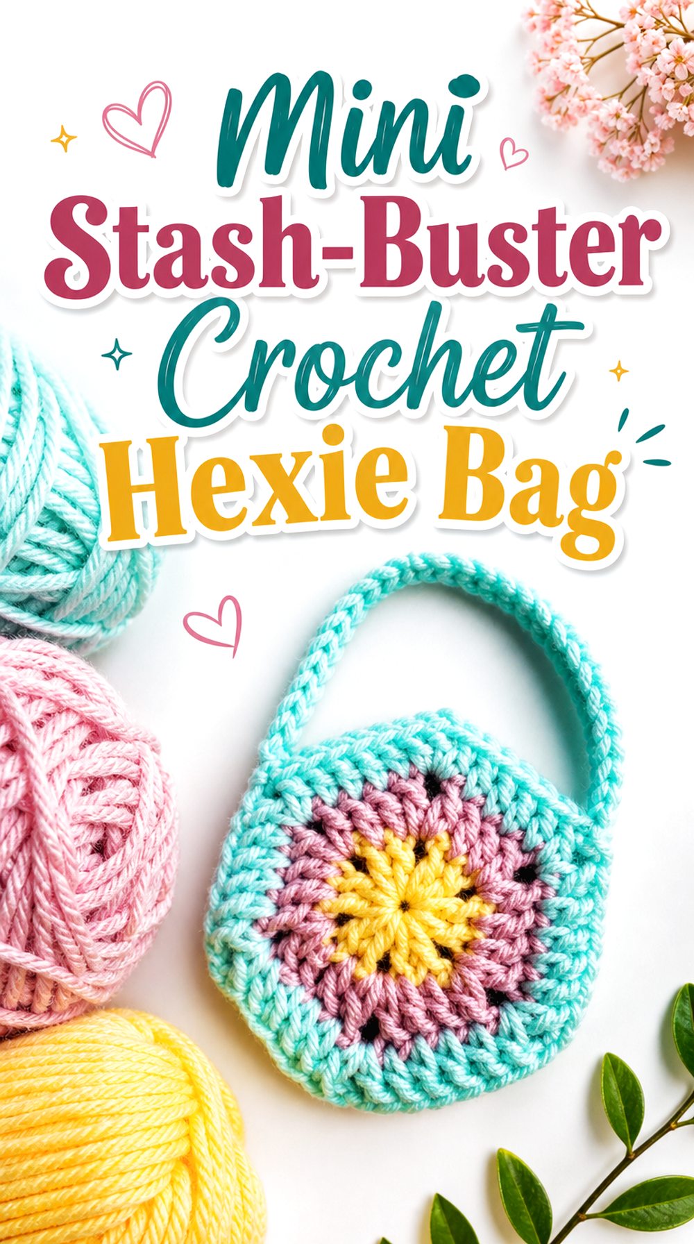 Mini Stash Buster Crochet Hexie Bag
