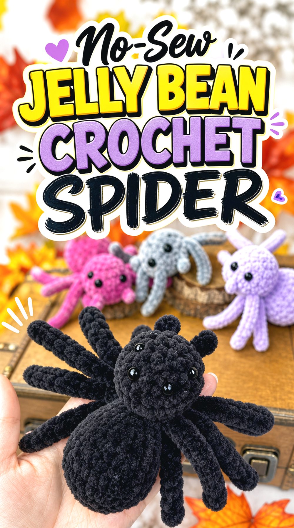 No Sew Jelly Bean Crochet Spider
