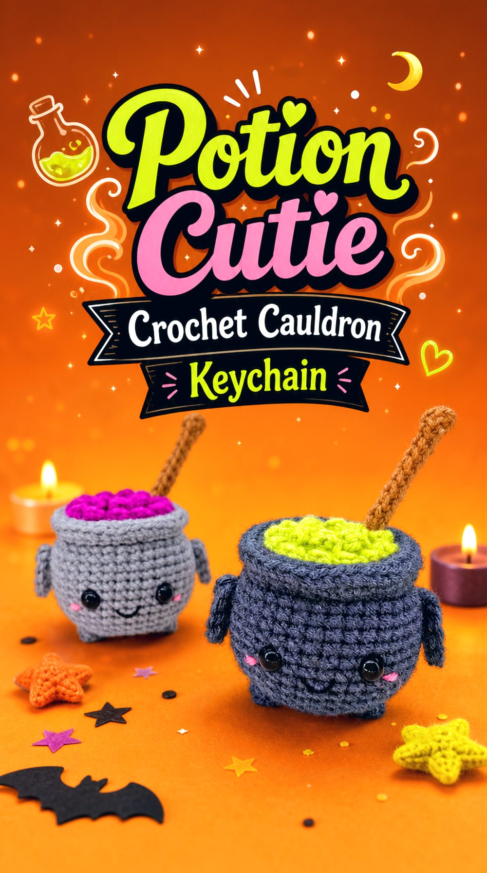 Potion Cutie Crochet Cauldron Keychain