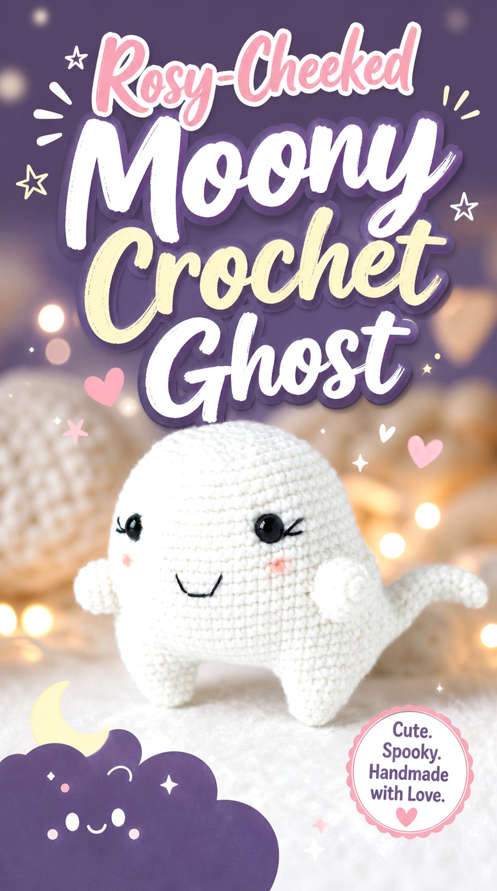 Rosy Cheeked Moony Crochet Ghost