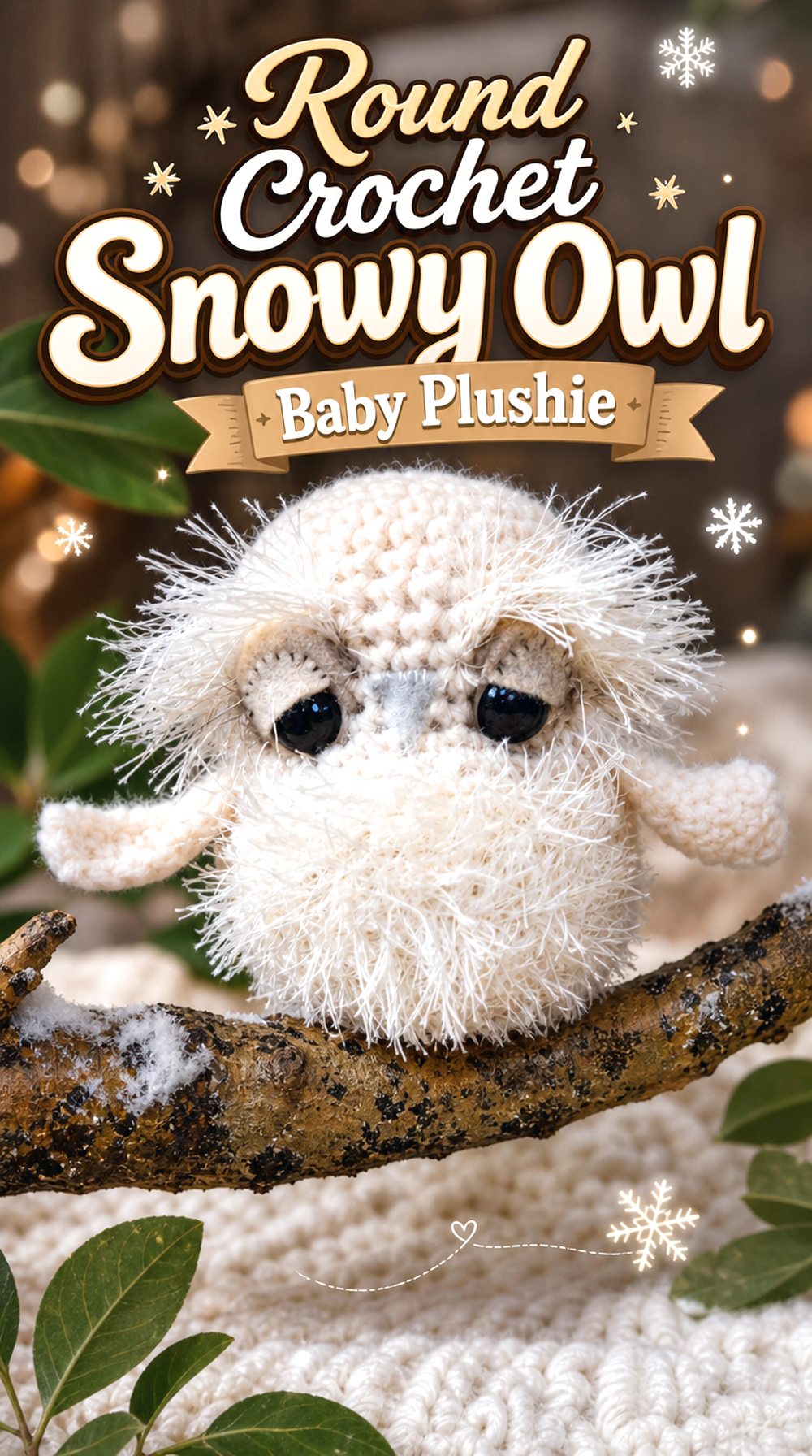 Round Crochet Snowy Owl Baby Plushie