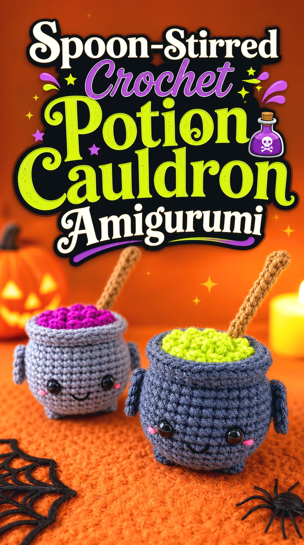 Spoon Stirred Crochet Potion Cauldron Amigurumi