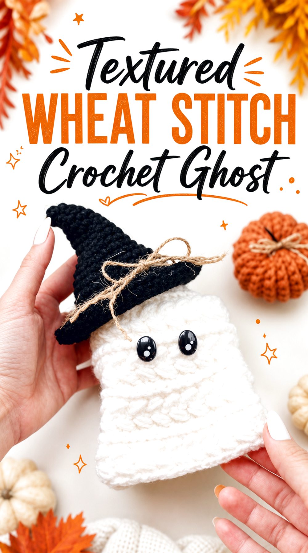 Textured Wheat Stitch Crochet Ghost