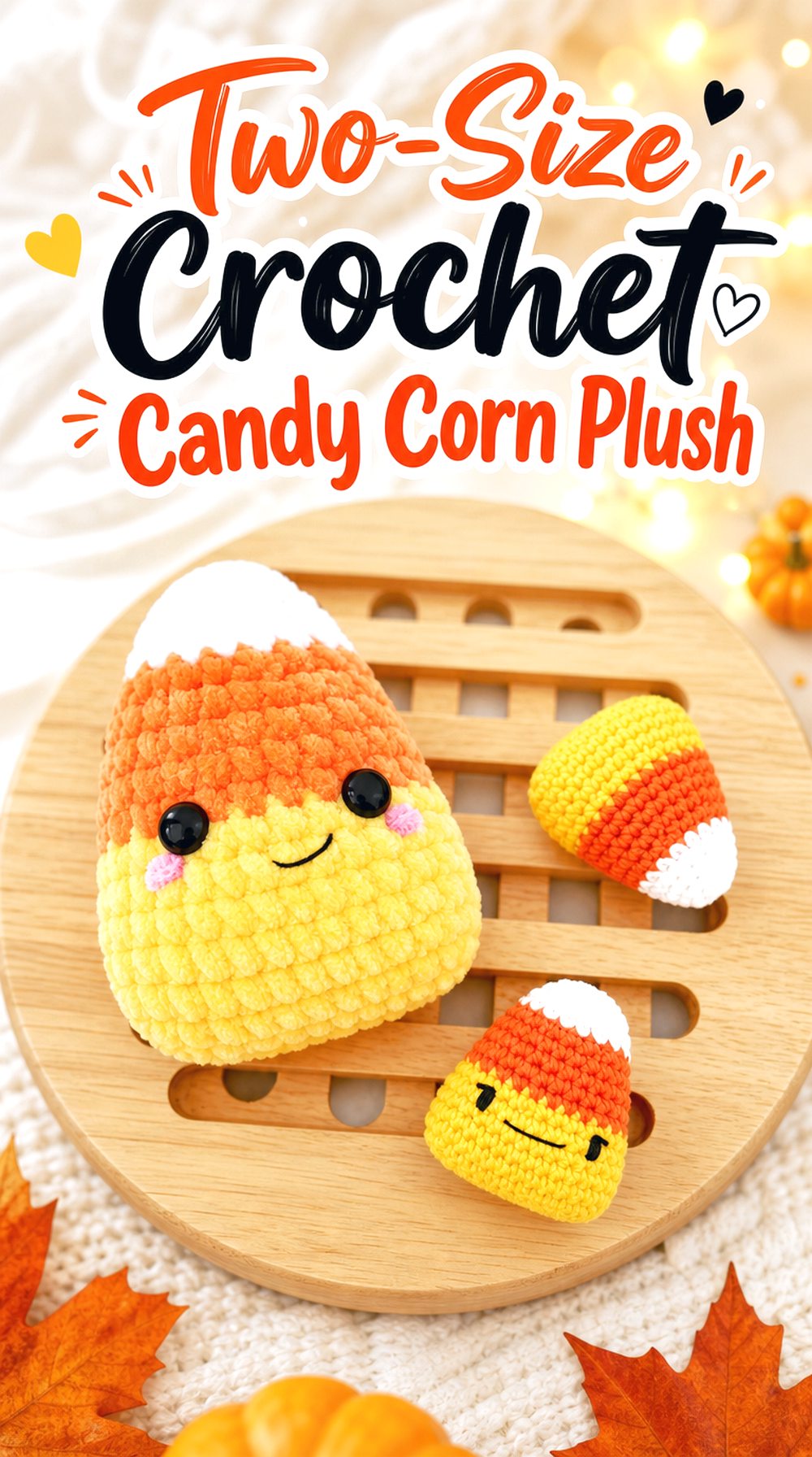 Two Size Crochet Candy Corn Plush