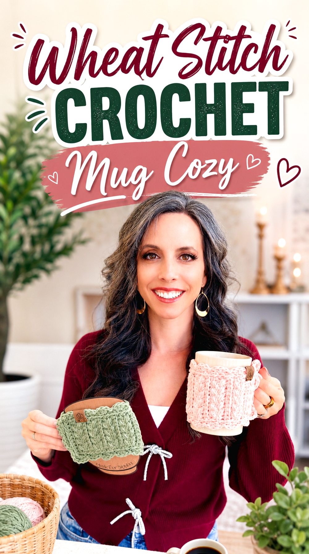 Wheat Stitch Crochet Mug Cozy