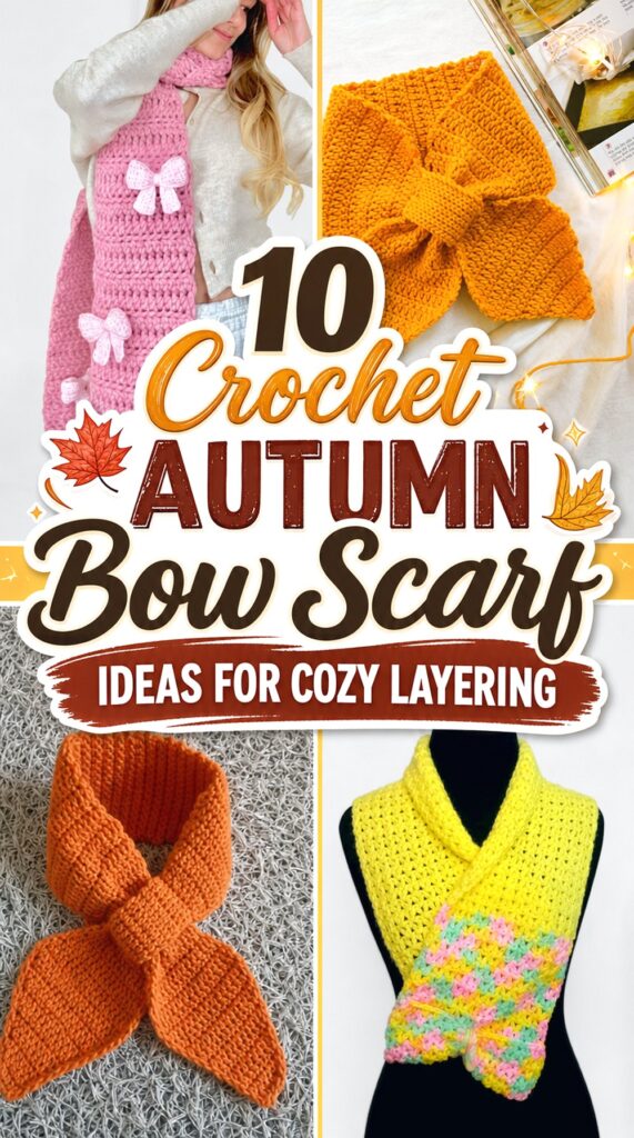 Crochet Autumn Bow Scarf Ideas for Cozy Layering