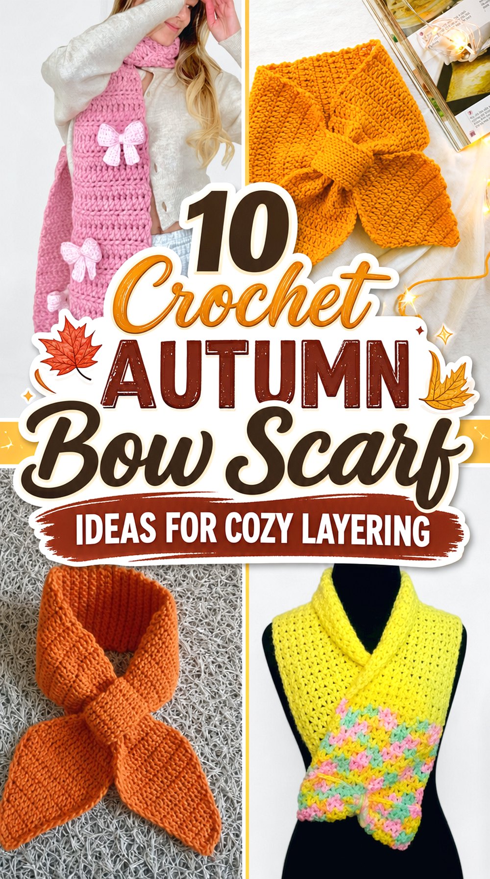 Crochet Autumn Bow Scarf Ideas for Cozy Layering