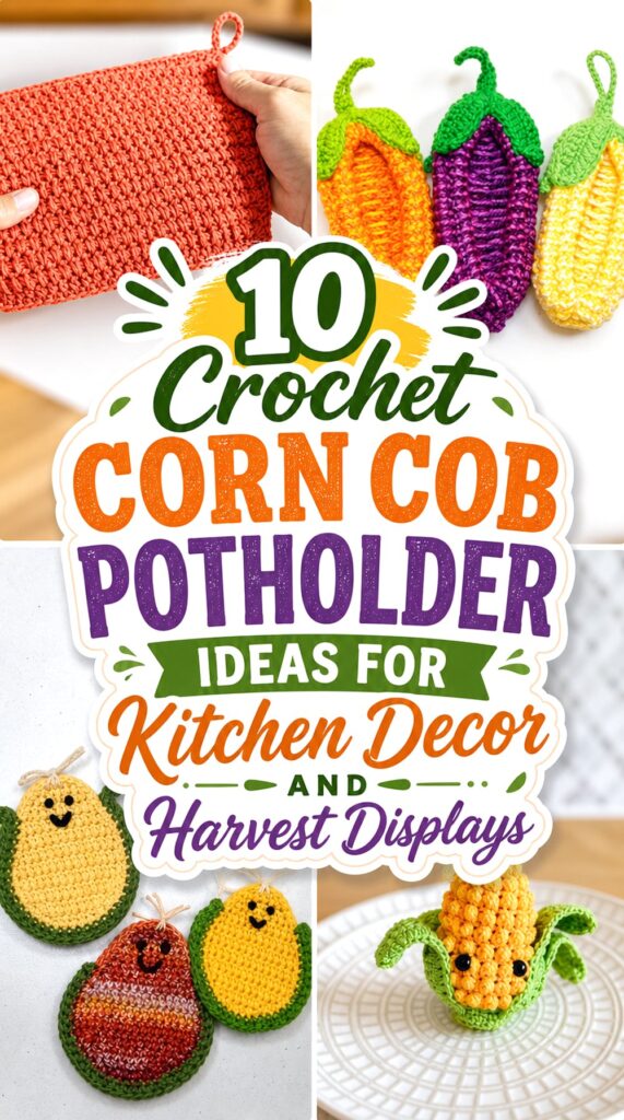 Crochet Corn Cob Potholder Ideas for Kitchen Decor and Harvest Displays