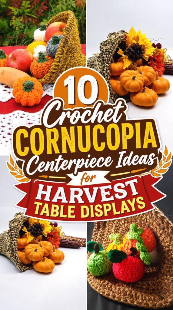 Crochet Cornucopia Centerpiece Ideas for Harvest Table Displays