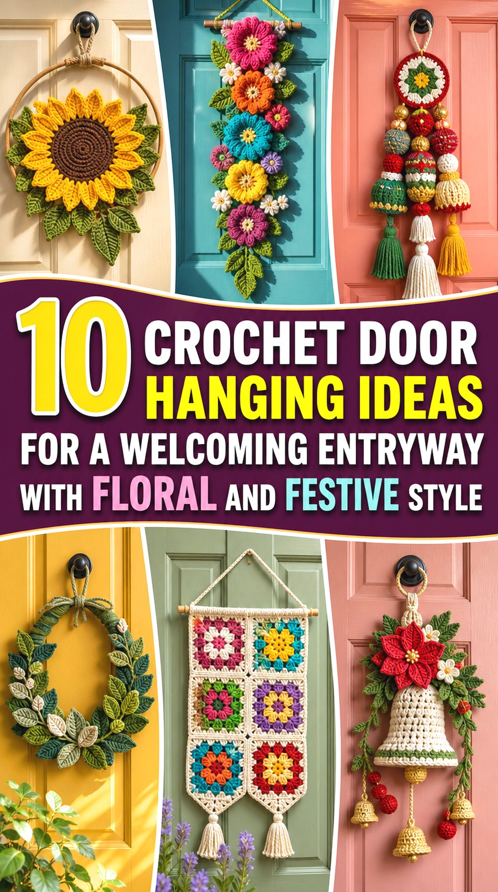 Crochet Door Hanging Ideas for a Welcoming Entryway With Floral and Festive Style