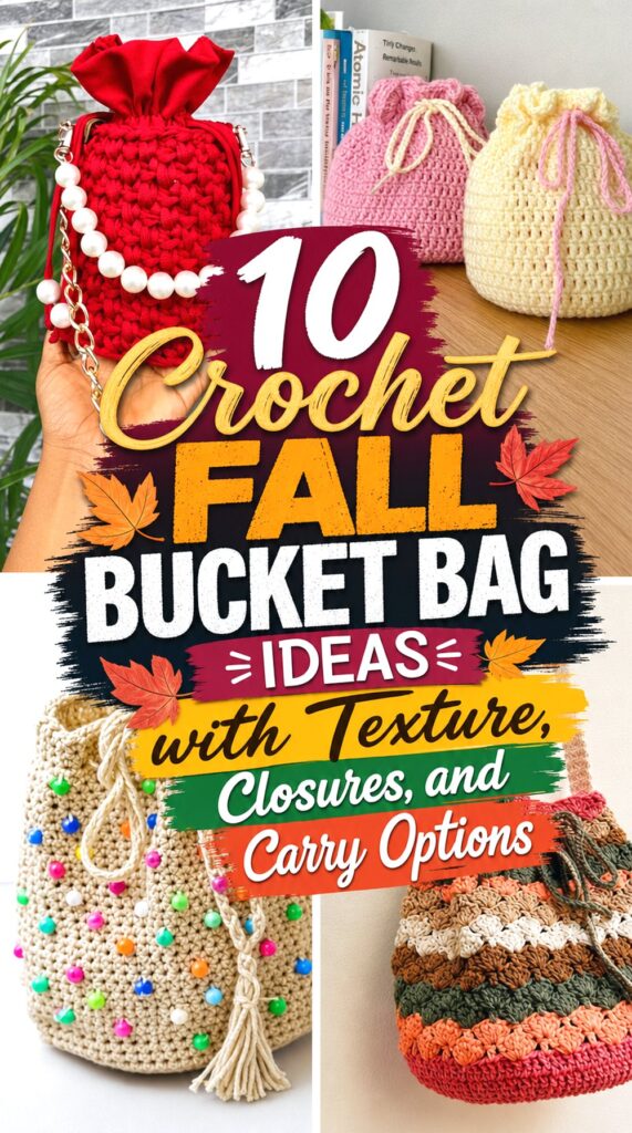 Crochet Fall Bucket Bag Ideas with Texture, Closures, and Carry Options