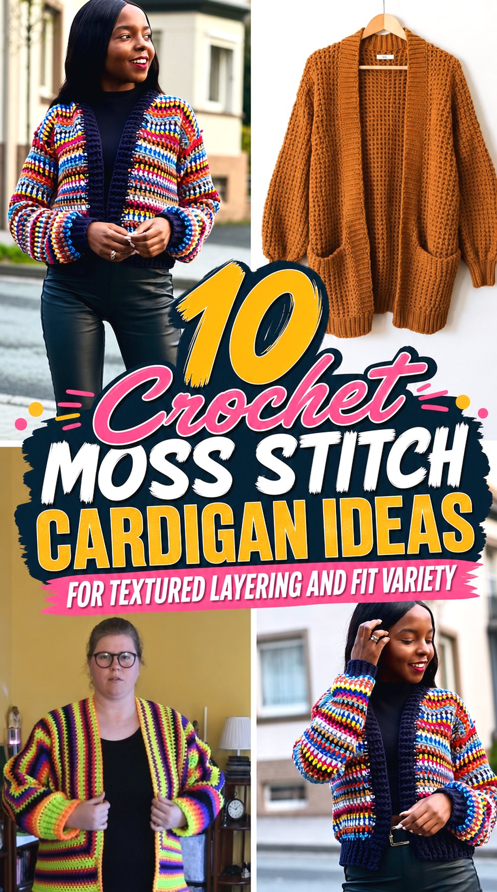 Crochet Moss Stitch Cardigan Ideas for Textured Layering and Fit Variety