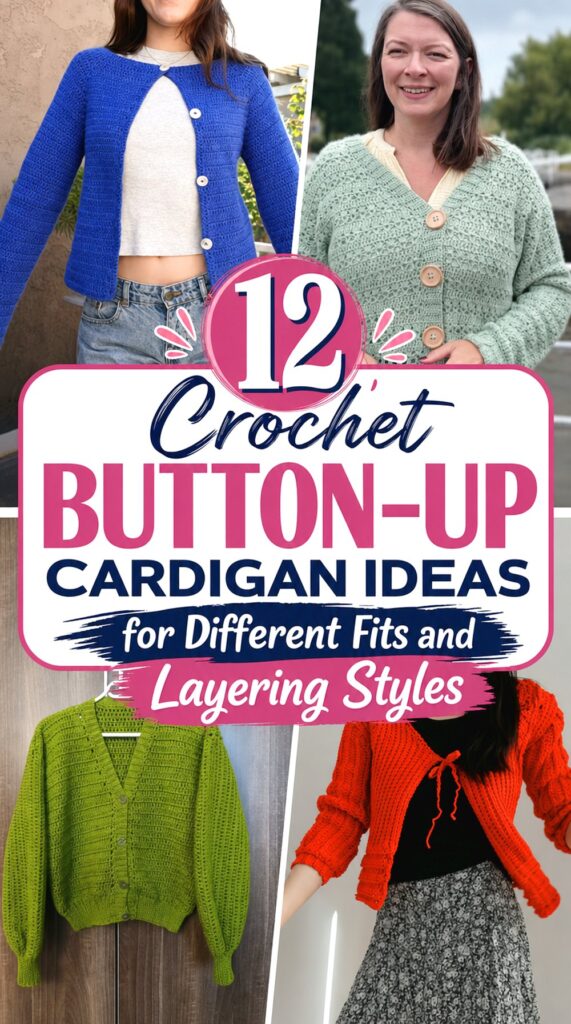 Crochet Button Up Cardigan Ideas for Different Fits and Layering Styles