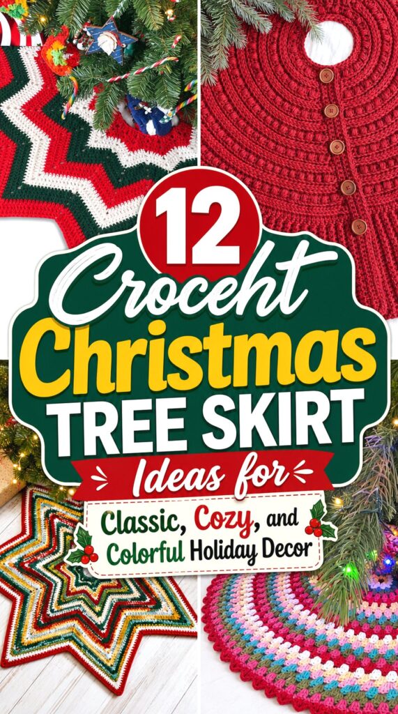 Crochet Christmas Tree Skirt Ideas for Classic, Cozy, and Colorful Holiday Decor