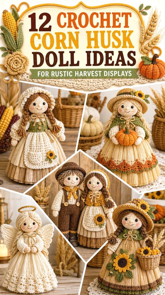 Crochet Corn Husk Doll Ideas for Rustic Harvest Displays