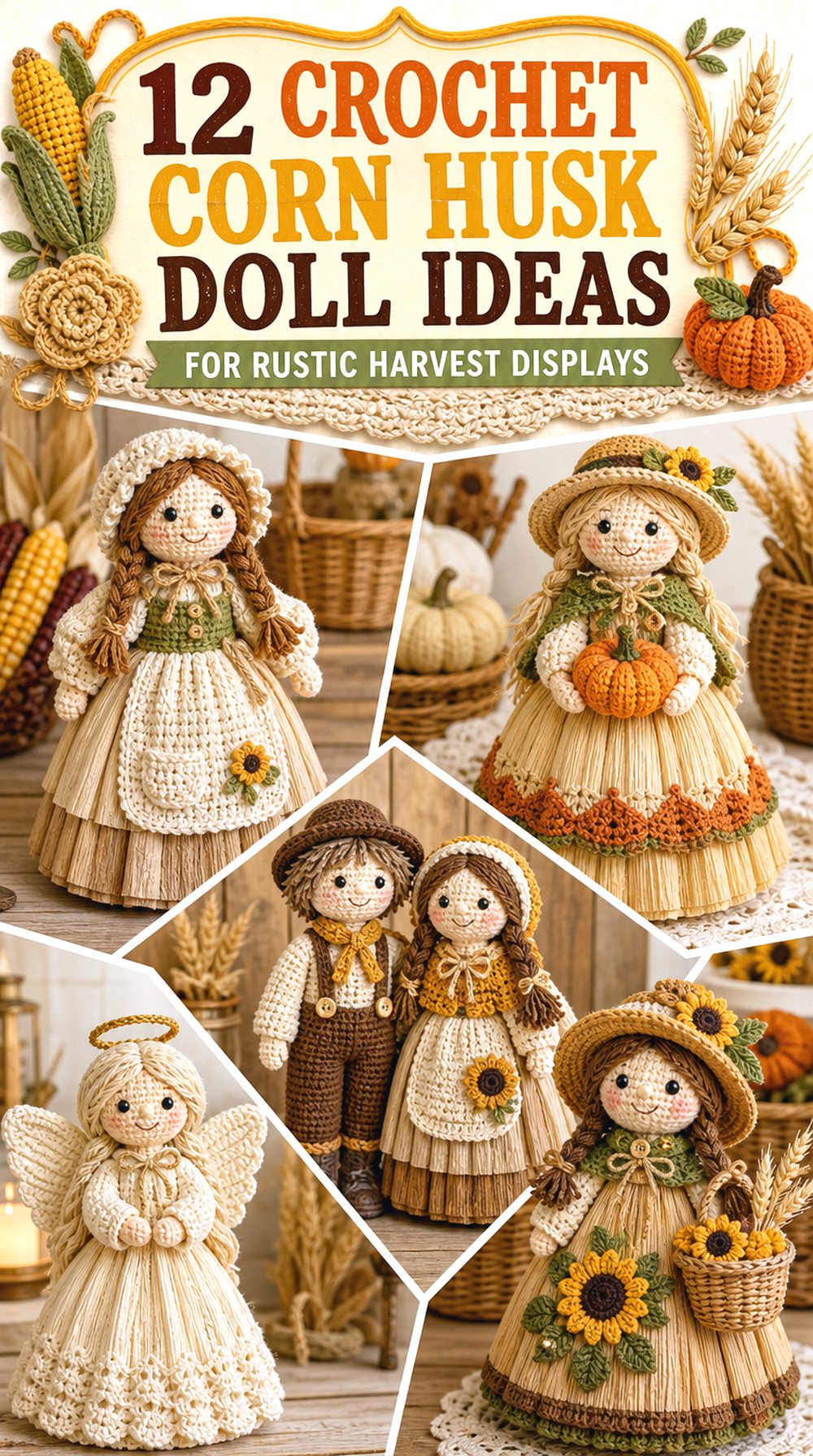 Crochet Corn Husk Doll Ideas for Rustic Harvest Displays