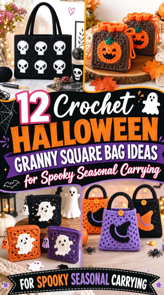 Crochet Halloween Granny Square Bag Ideas for Spooky Seasonal Carrying